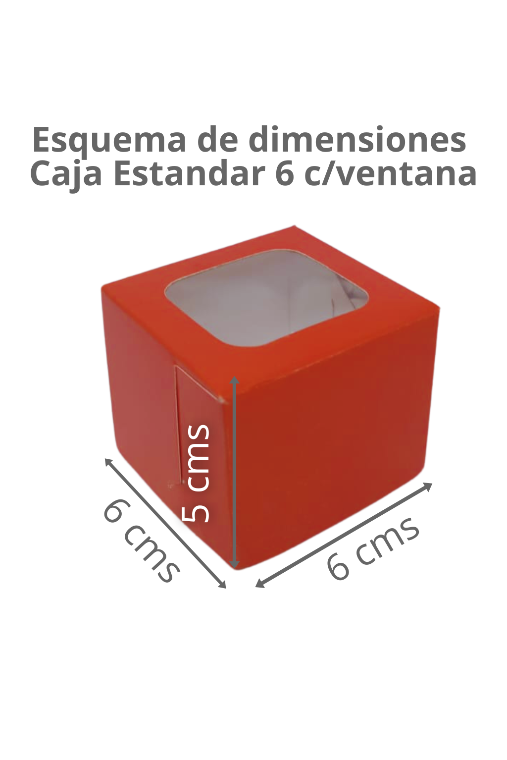Caja Estandar 6 c/ventana – Paq c/5 Pzas | Variedad de Colores | MENUDEO