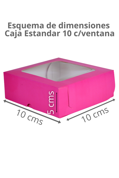 Caja Estandar 10 c/ventana – Paq c/5 Pzas | Variedad de Colores | MENUDEO