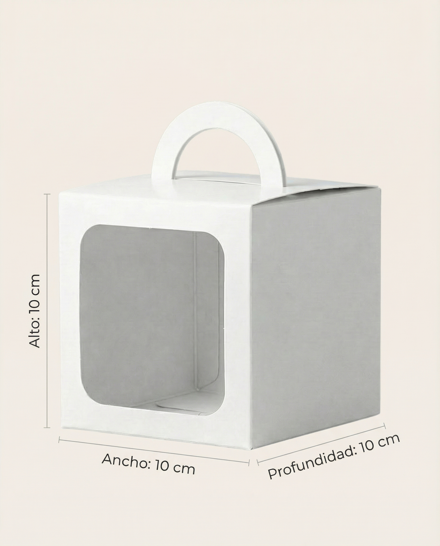 Caja Cubo Est 10 c/ventana – Paq c/5 Pzas | Variedad de Colores | 10 x 10 x 10 cms