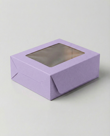 Caja Estandar 16 c/ventana – Paq c/5 Pzas | Variedad de Colores | 16 x 16 x 7.5 cms