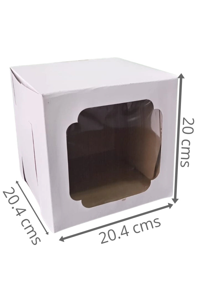 Caja para Pastel 20 cm - Paq c/5 cajas | con o sin Ventana | MENUDEO