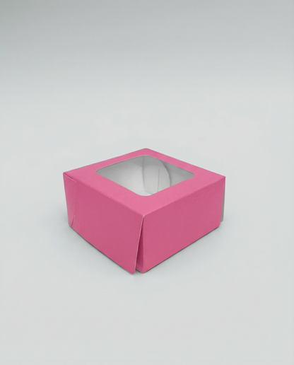 Caja Estandar 10 c/ventana – Paq c/5 Pzas | Variedad de Colores | 10 x 10 x 5 cm