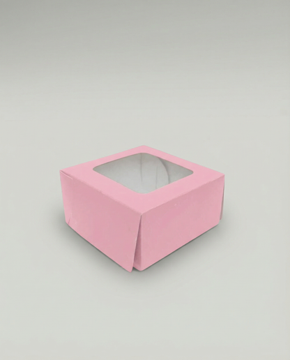 Caja Estandar 10 c/ventana – Paq c/5 Pzas | Variedad de Colores | 10 x 10 x 5 cm