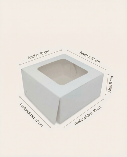 Caja Estandar 10 c/ventana – Paq c/5 Pzas | Variedad de Colores | 10 x 10 x 5 cm