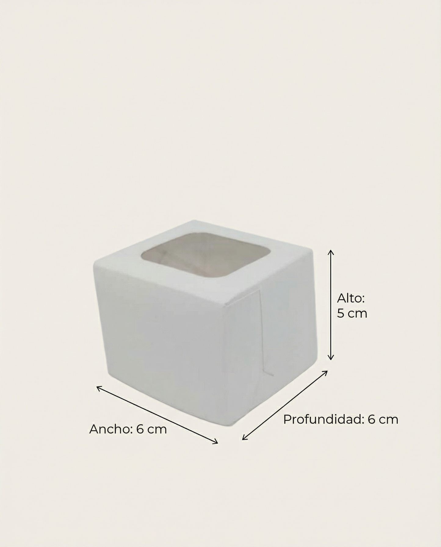 Caja Estandar 6 c/ventana – Paq c/5 Pzas | Variedad de Colores | 6 x 6 x 5 cm