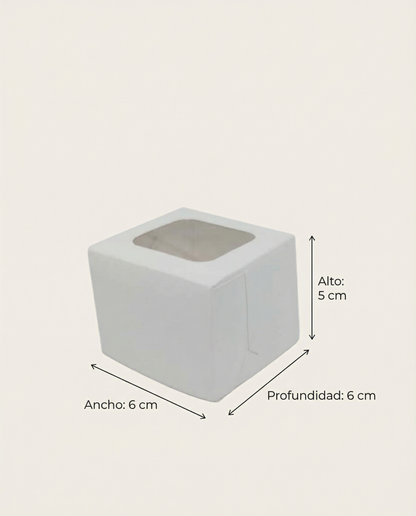 Caja Estandar 6 c/ventana – Paq c/5 Pzas | Variedad de Colores | 6 x 6 x 5 cm