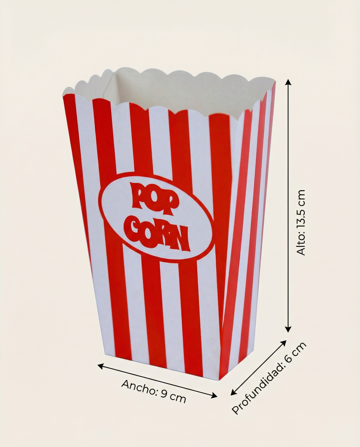 Caja de Palomitas Mediana– Paq c/10 Pzas | Variedad de Colores | 9 x 6.5 x 13.5 cms