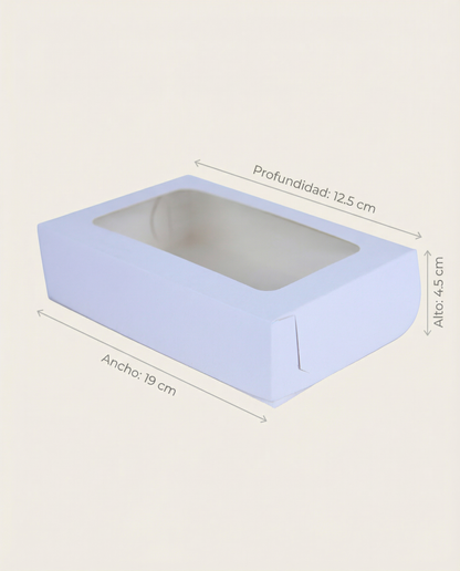Caja Tasty c/ventana – Paq c/5 Pzas | Variedad de Colores | 19 x 12.5 x 4.5 cm
